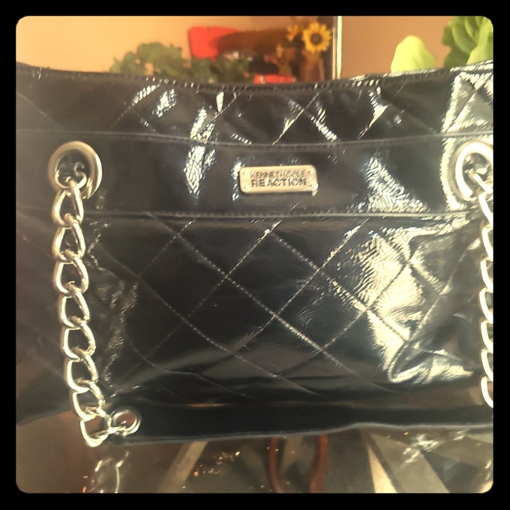 Black patent  KENNETH COLE leather handbag